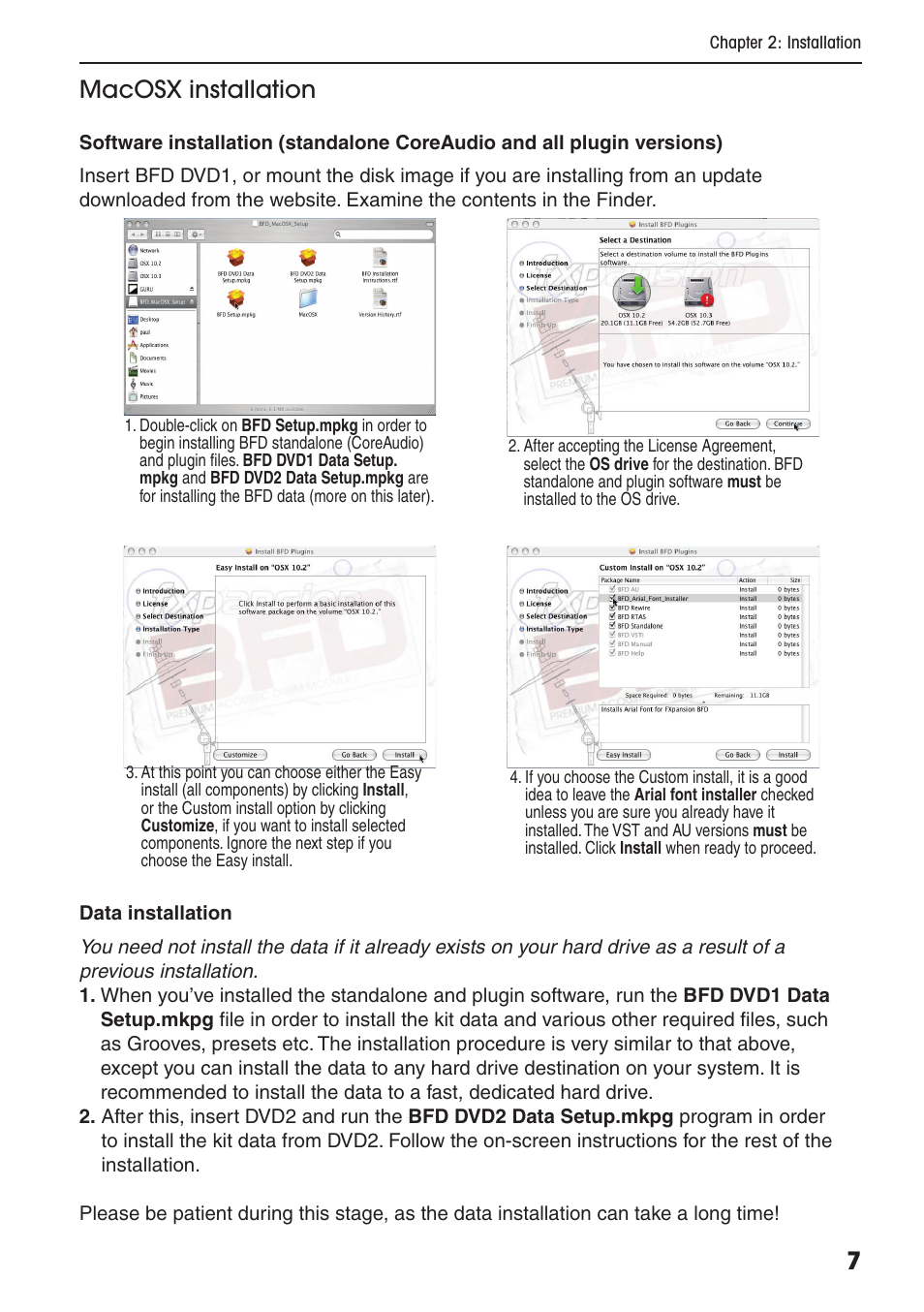 7macosx installation | FXpansion BFD Premium Acoustic Drum Module User Manual | Page 13 / 82