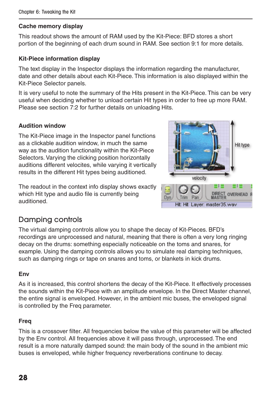 Damping controls | FXpansion BFD Premium Acoustic Drum Module User Manual | Page 34 / 82