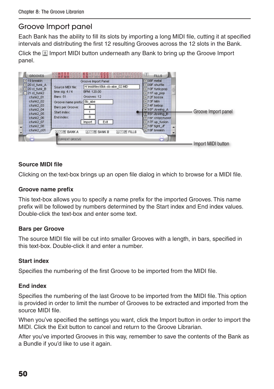 50 groove import panel | FXpansion BFD Premium Acoustic Drum Module User Manual | Page 56 / 82