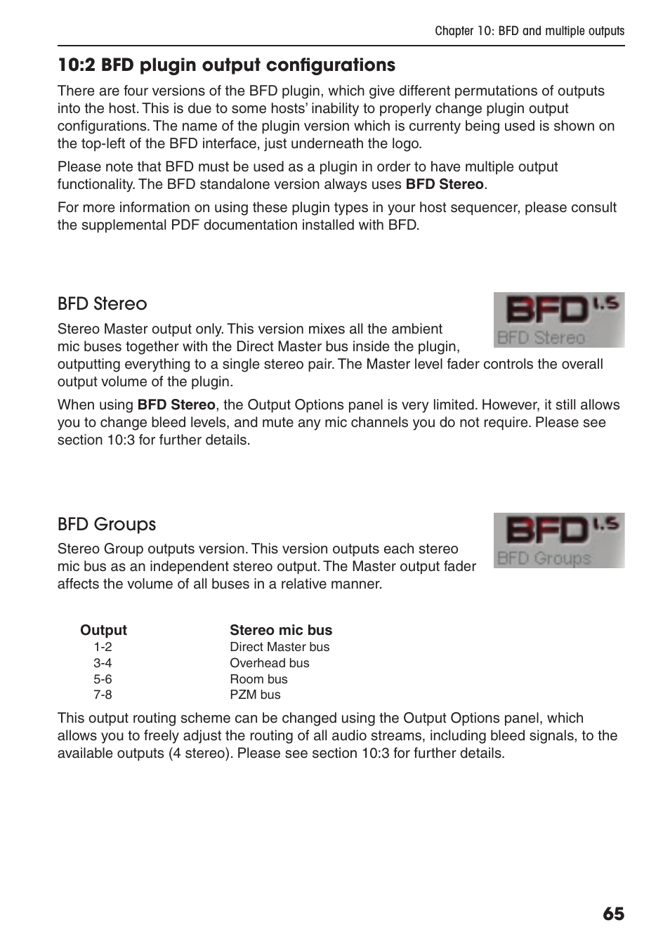 Bfd stereo, Bfd groups | FXpansion BFD Premium Acoustic Drum Module User Manual | Page 71 / 82