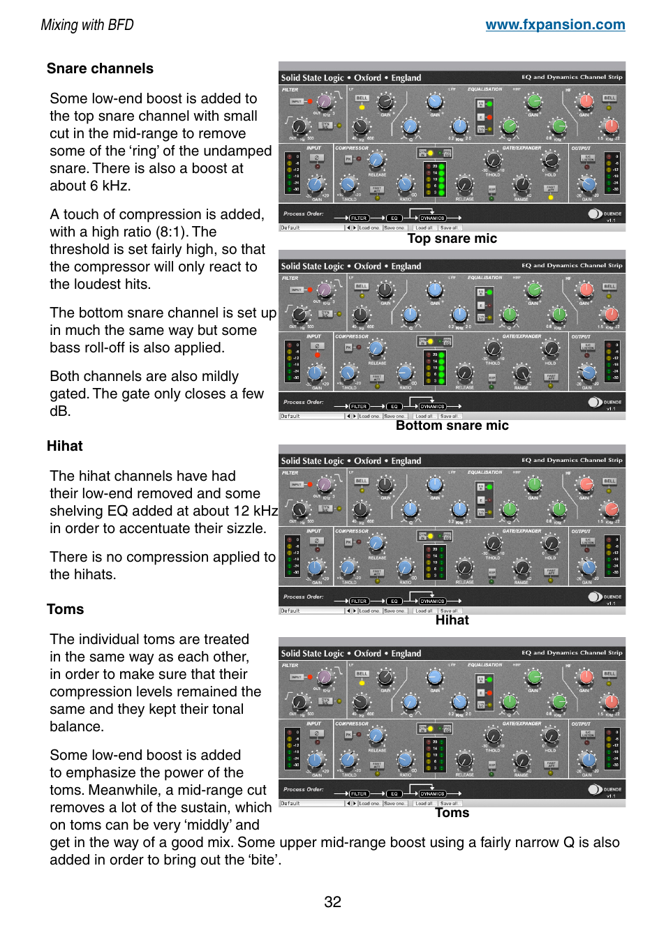 FXpansion BFD Premium Acoustic Drum Module Mixing with BFD User Manual | Page 32 / 39