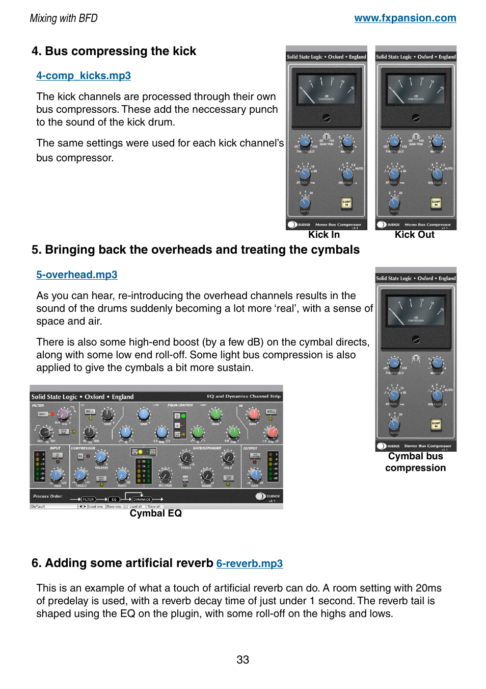 FXpansion BFD Premium Acoustic Drum Module Mixing with BFD User Manual | Page 33 / 39