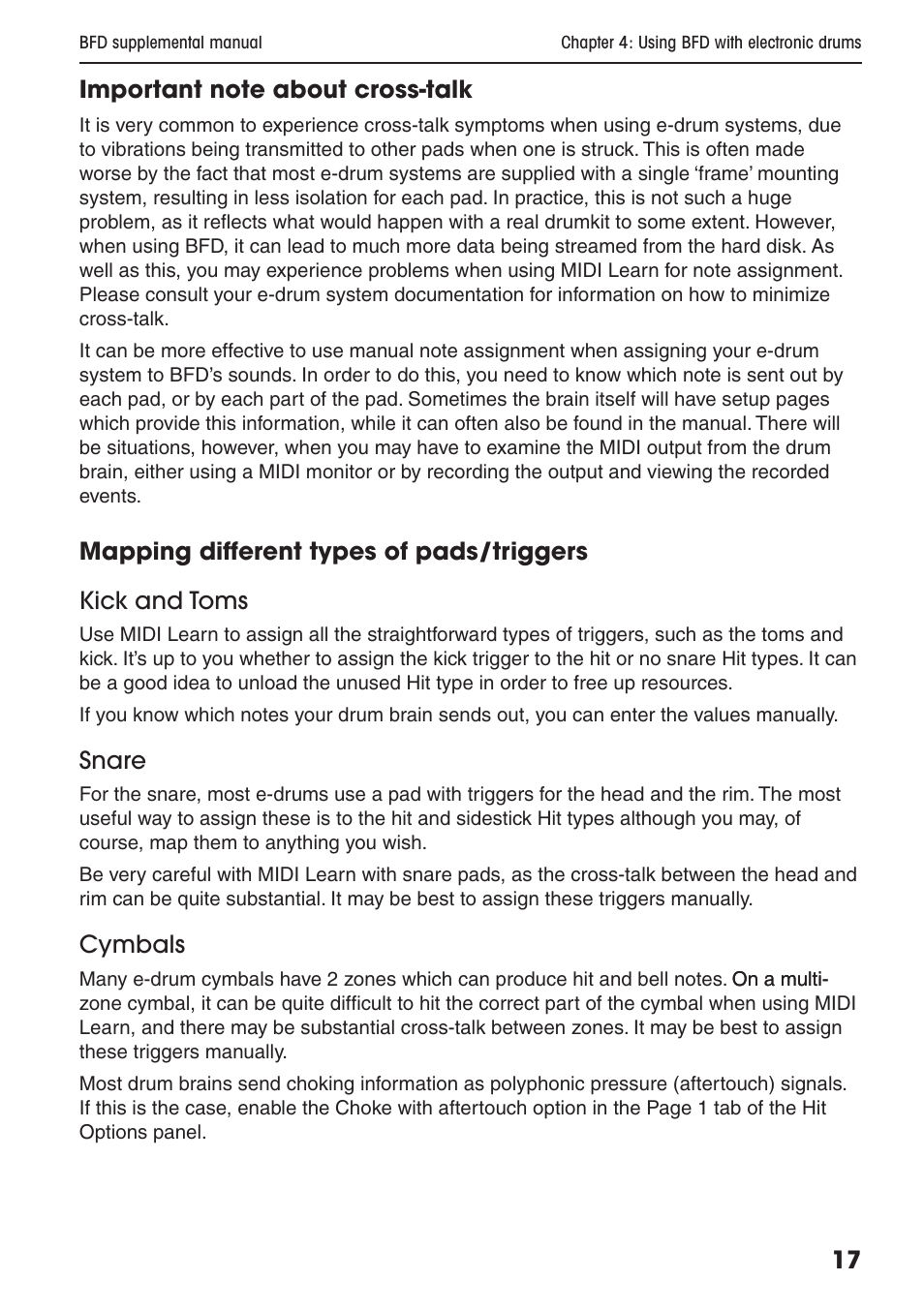 FXpansion BFD Supplemental User Manual | Page 17 / 26