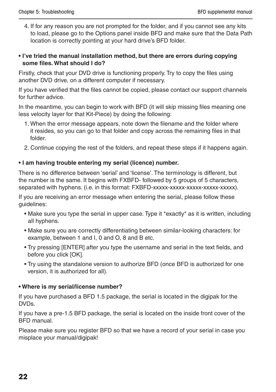 FXpansion BFD Supplemental User Manual | Page 22 / 26