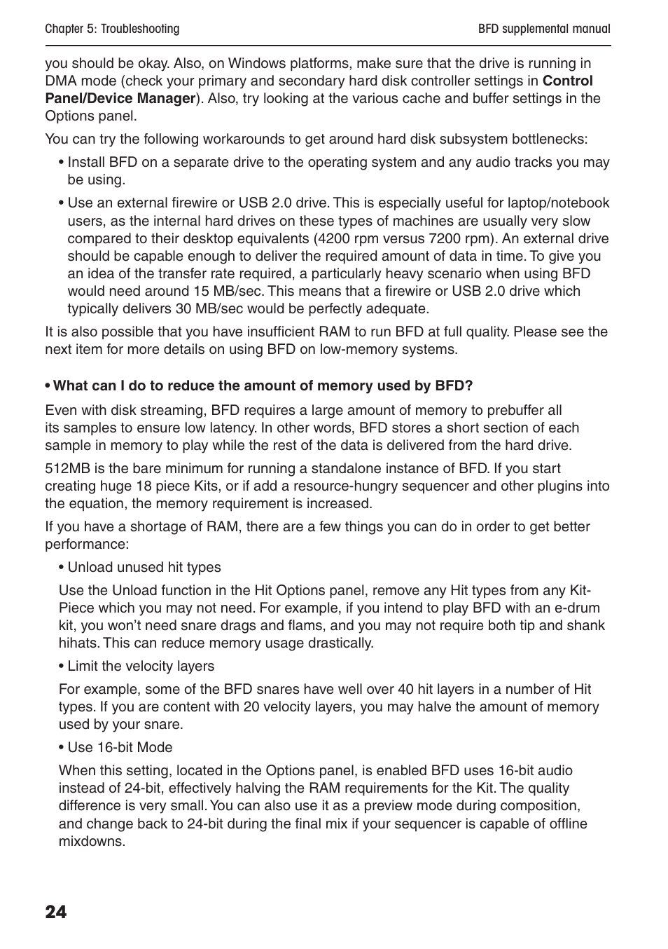 FXpansion BFD Supplemental User Manual | Page 24 / 26