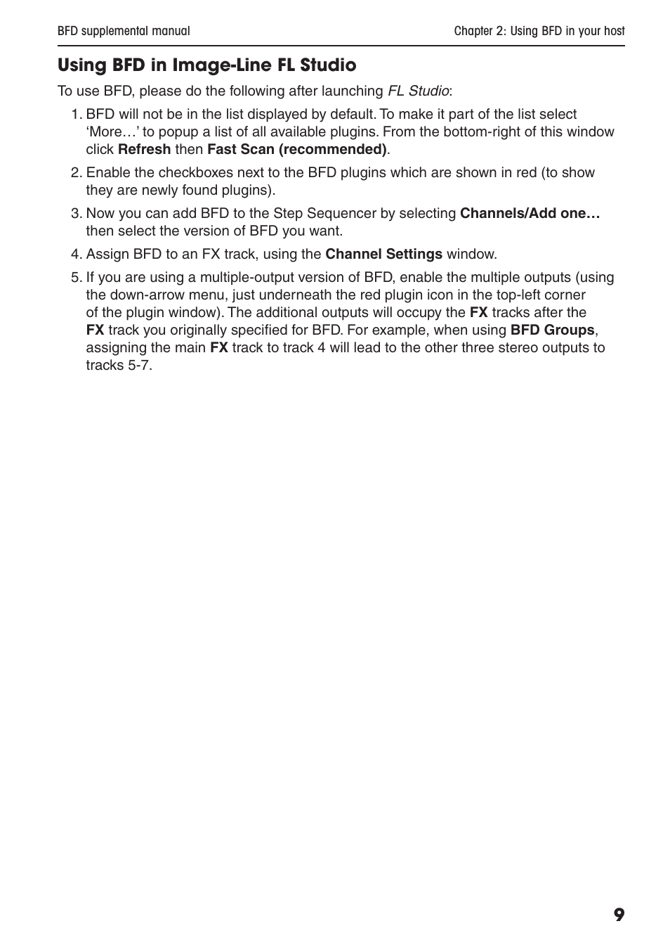 Using bfd in image-line fl studio | FXpansion BFD Supplemental User Manual | Page 9 / 26