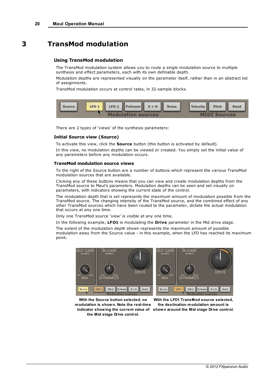 Transmod modulation, 3 transmod modulation, Transmod modulation system | 3transmod modulation | FXpansion Maul User Manual | Page 20 / 33