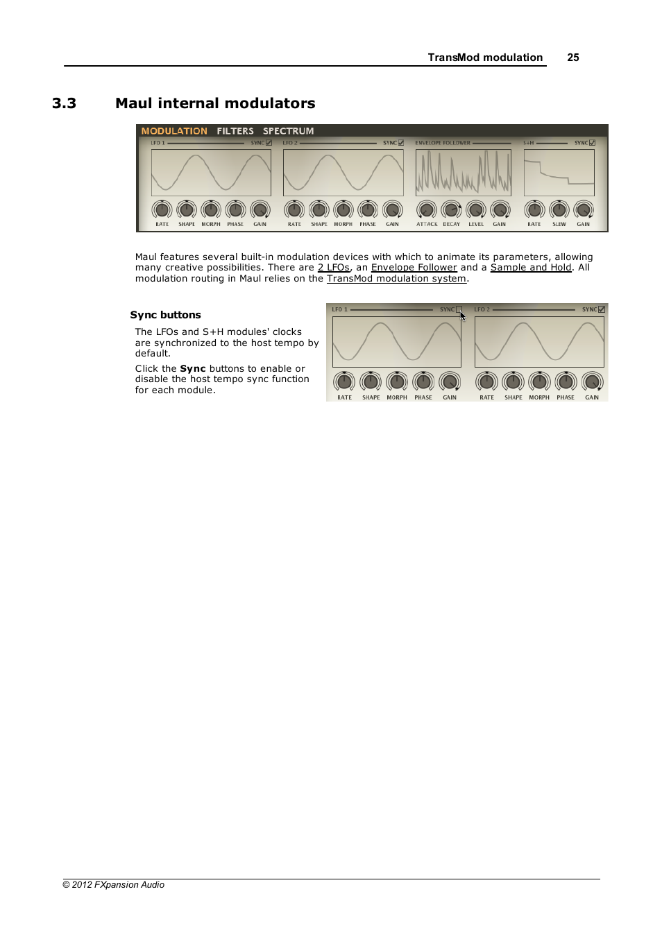 Maul internal modulators, 3 maul internal modulators | FXpansion Maul User Manual | Page 25 / 33