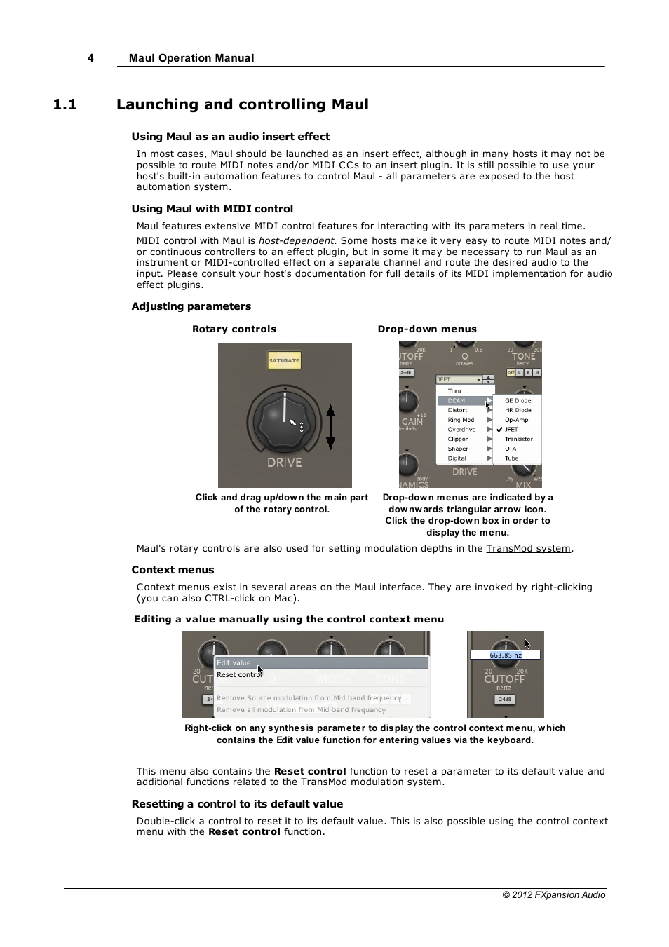 Launching and controlling maul, 1 launching and controlling maul | FXpansion Maul User Manual | Page 4 / 33
