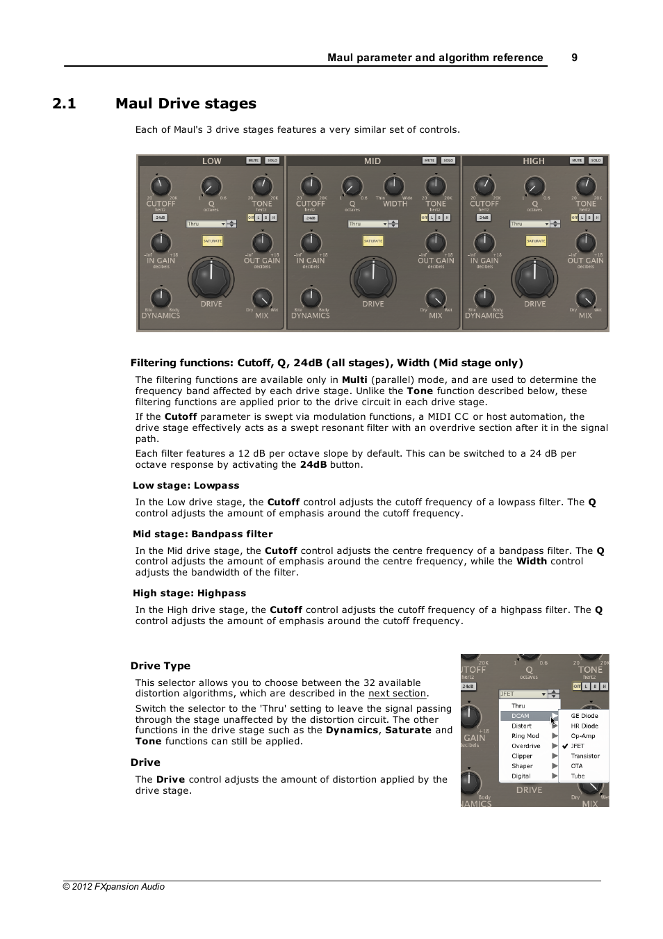 Maul drive stages, 1 maul drive stages | FXpansion Maul User Manual | Page 9 / 33