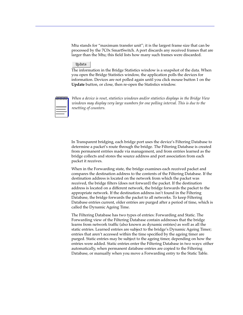 The filtering database window, The filtering database window -13 | Cabletron Systems 7C03 User Manual | Page 115 / 150