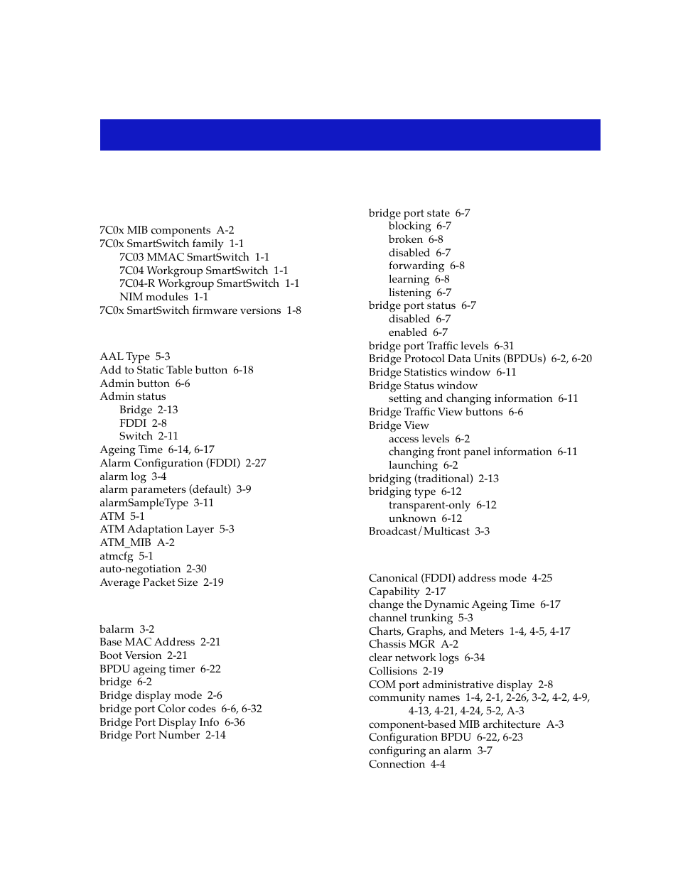 Index, Numerics | Cabletron Systems 7C03 User Manual | Page 145 / 150