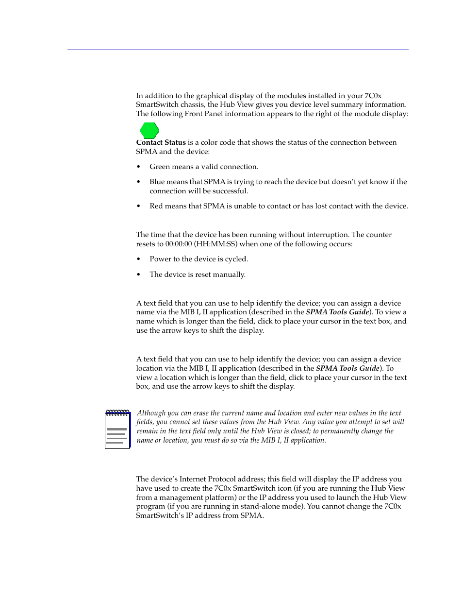 Hub view front panel, Hub view front panel -3 | Cabletron Systems 7C03 User Manual | Page 19 / 150