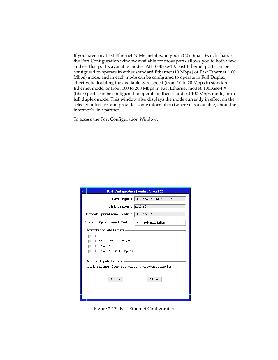 Configuring fast ethernet ports, Configuring fast ethernet ports -32 | Cabletron Systems 7C03 User Manual | Page 48 / 150