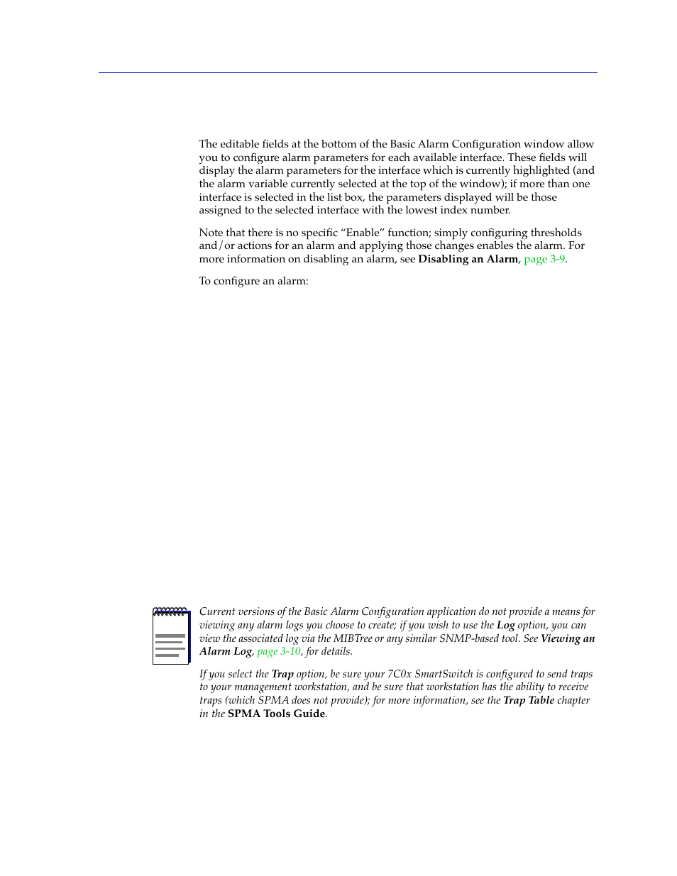 Configuring an alarm, Configuring an alarm -7 | Cabletron Systems 7C03 User Manual | Page 63 / 150
