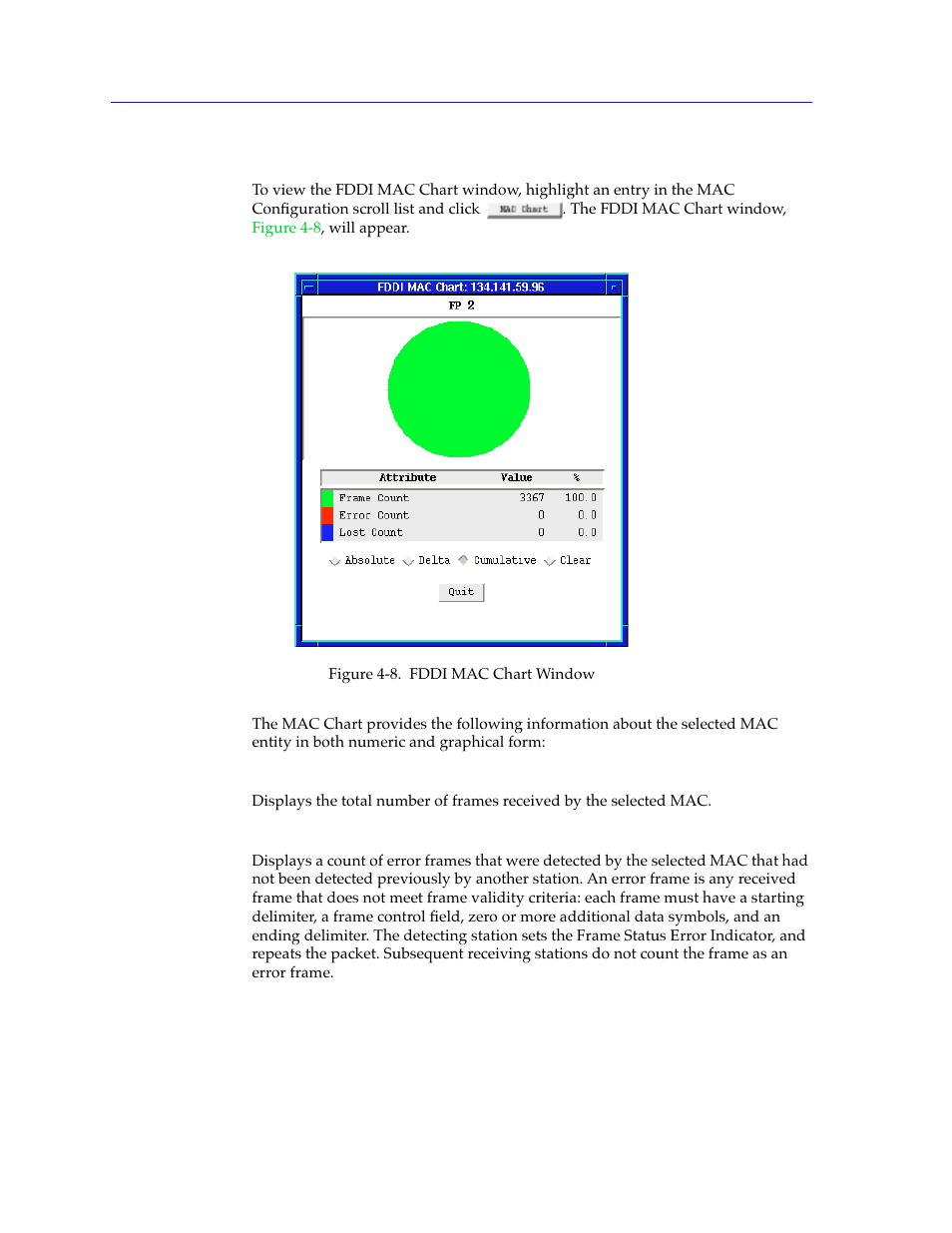 Viewing the fddi mac chart, Viewing the fddi mac chart -18 | Cabletron Systems 7C03 User Manual | Page 86 / 150