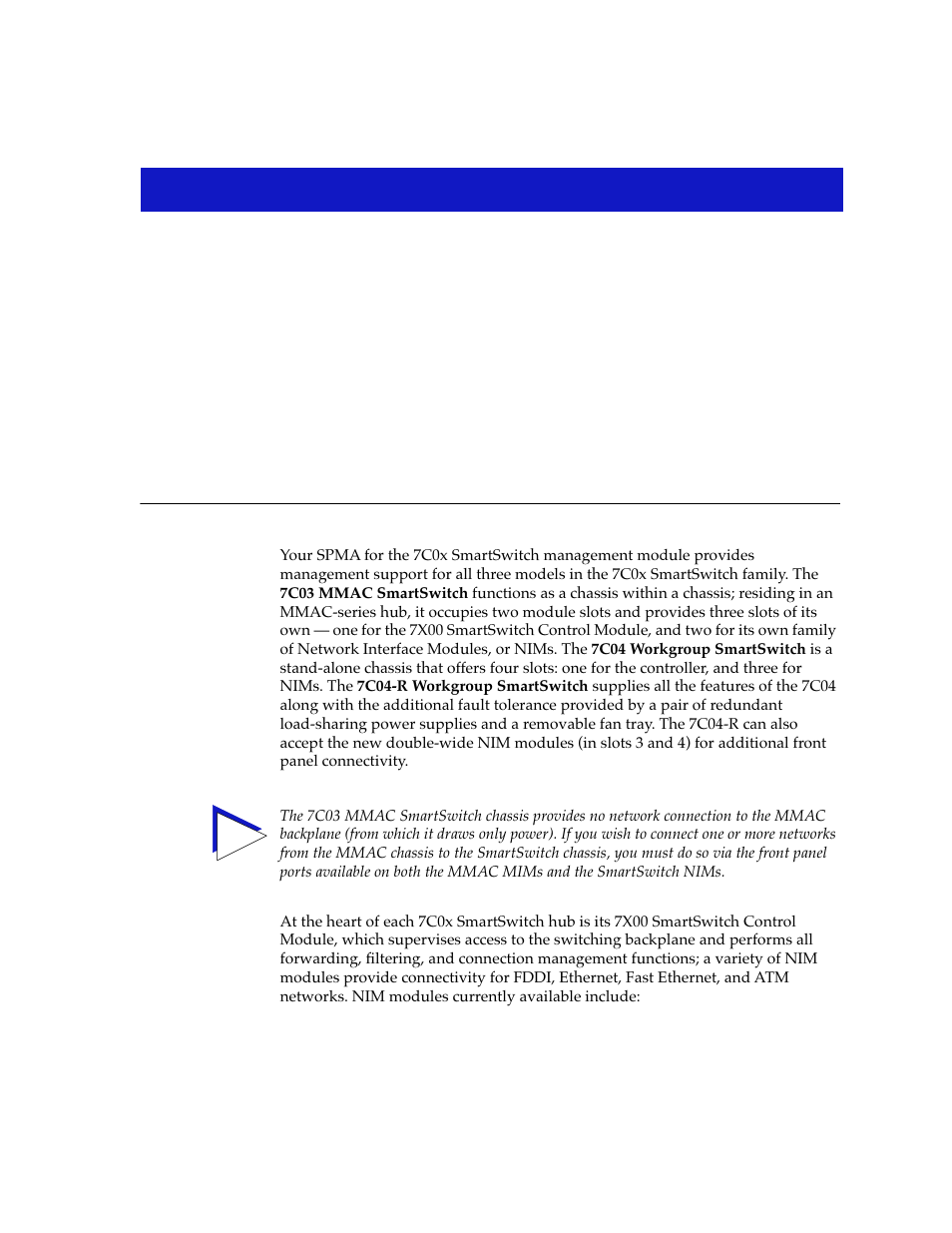 Introduction to spma for the 7c0x smartswitch, Chapter 1 | Cabletron Systems 7C03 User Manual | Page 9 / 150