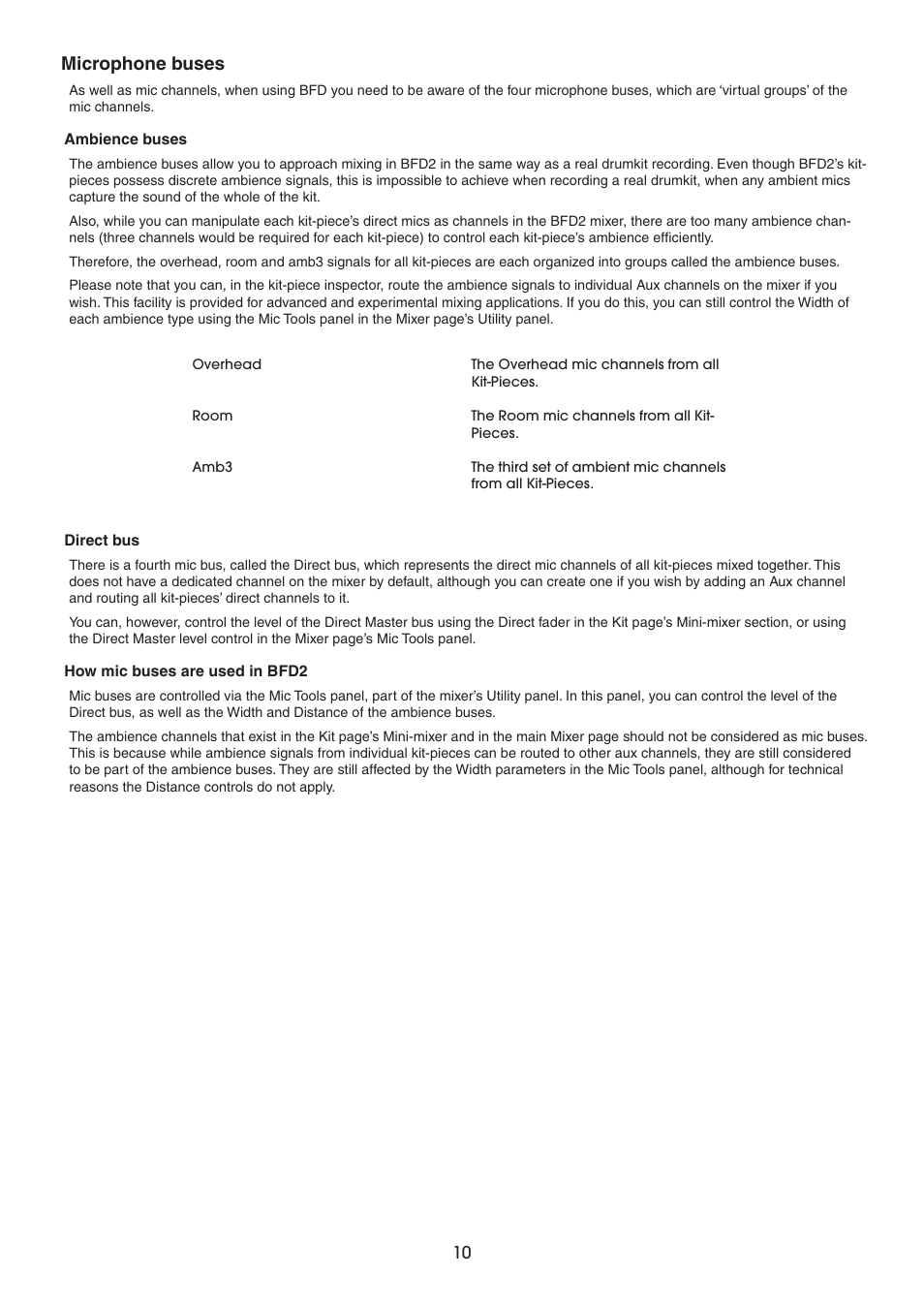 Microphone buses | FXpansion BFD2 Manual User Manual | Page 10 / 180