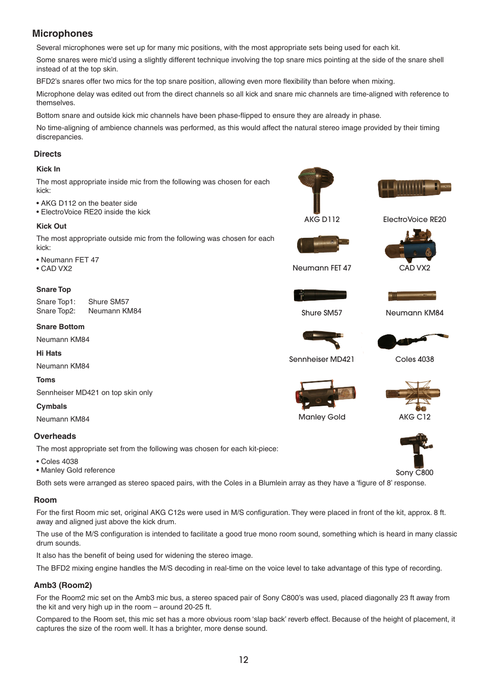 Microphones | FXpansion BFD2 Manual User Manual | Page 12 / 180