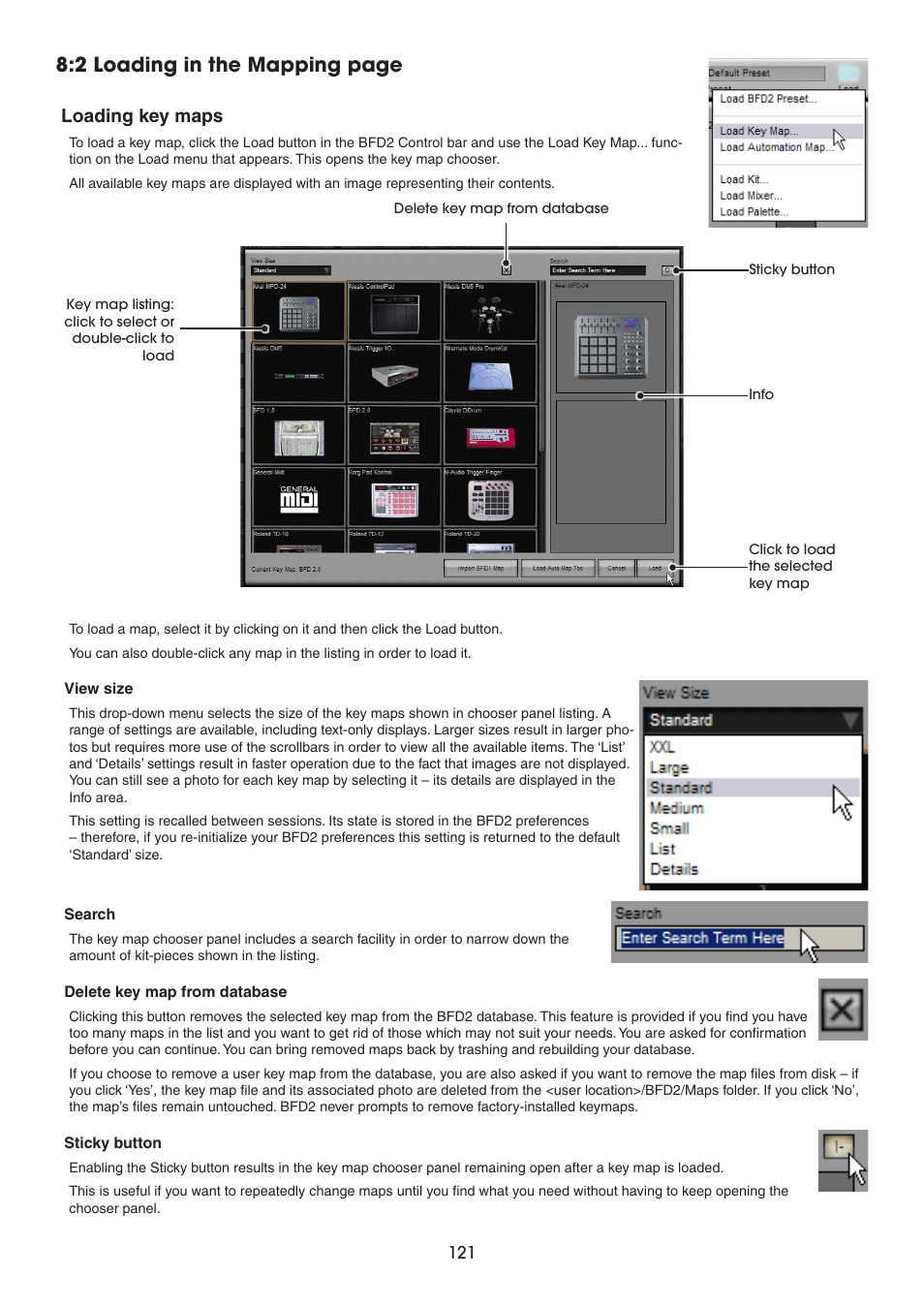 Loading key maps, 2 loading in the mapping page | FXpansion BFD2 Manual User Manual | Page 121 / 180