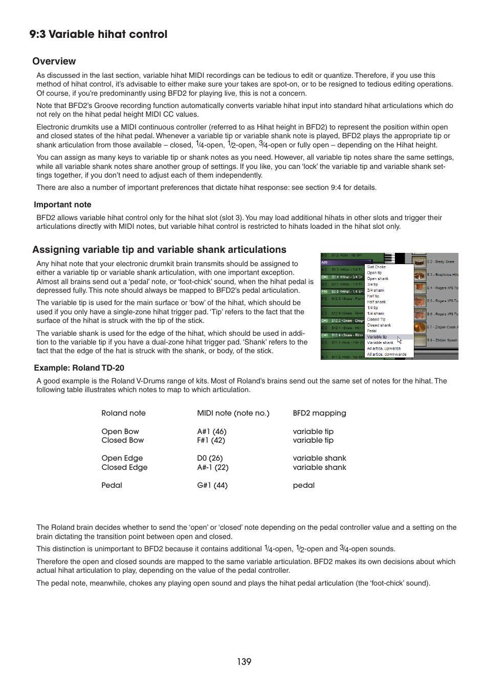 3 variable hihat control, Overview | FXpansion BFD2 Manual User Manual | Page 139 / 180