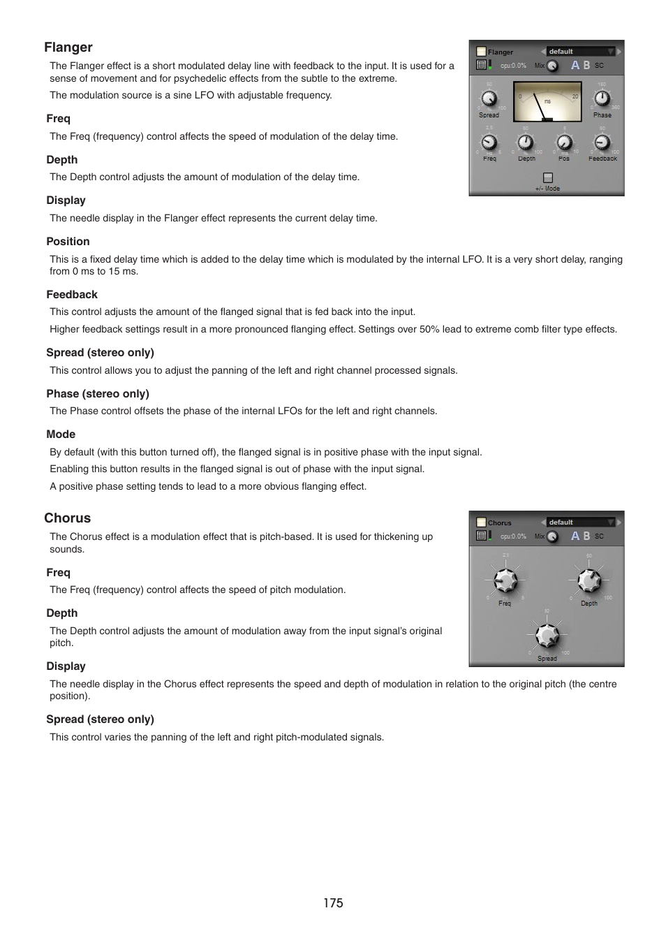 Flanger, Chorus | FXpansion BFD2 Manual User Manual | Page 175 / 180