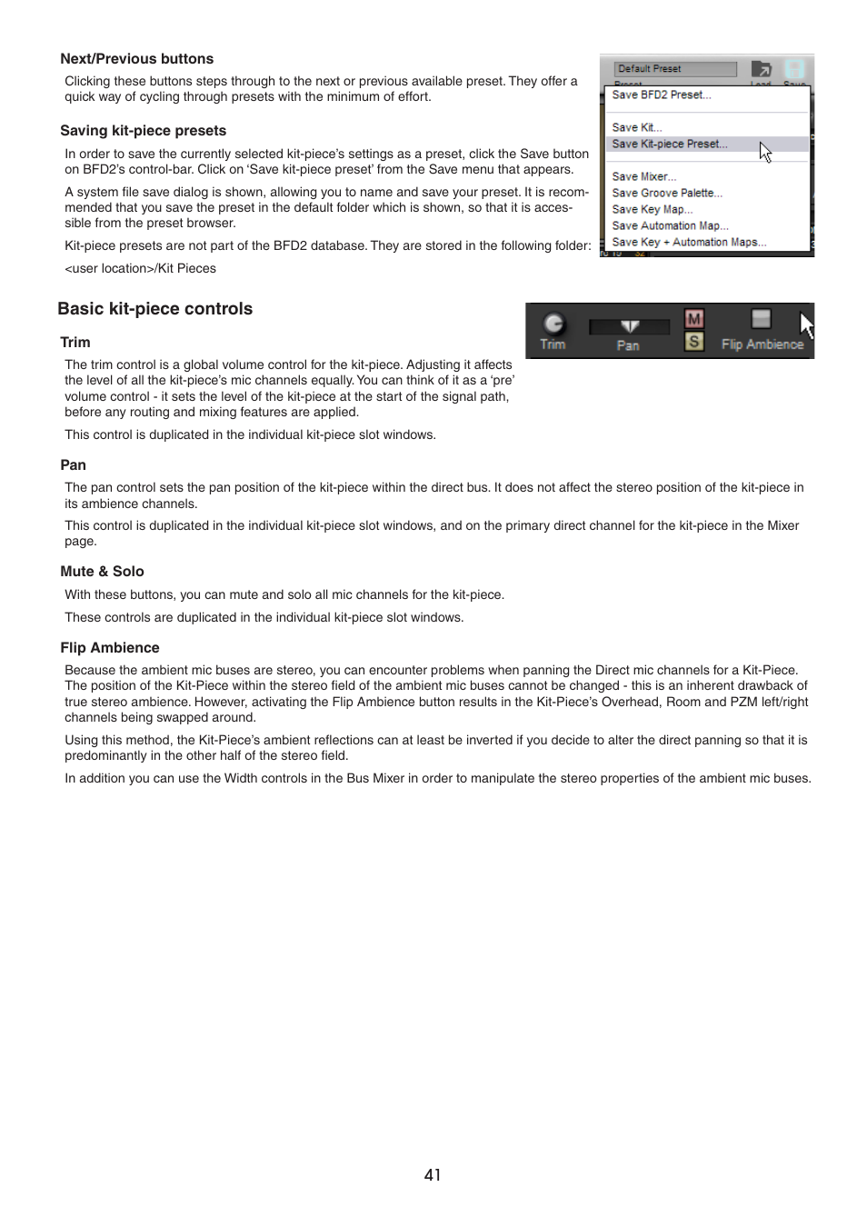 Basic kit-piece controls | FXpansion BFD2 Manual User Manual | Page 41 / 180