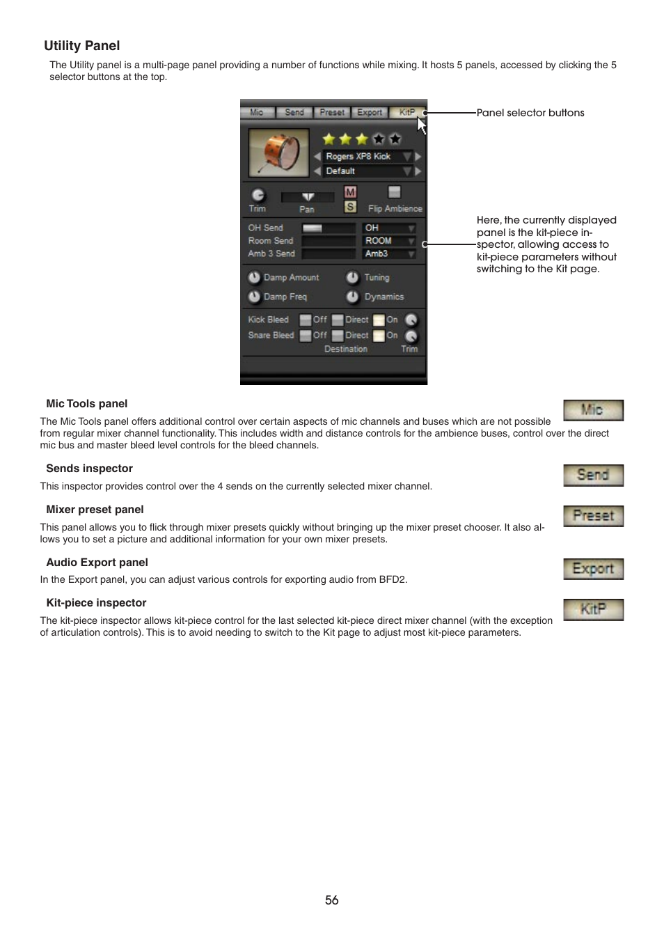 Utility panel | FXpansion BFD2 Manual User Manual | Page 56 / 180