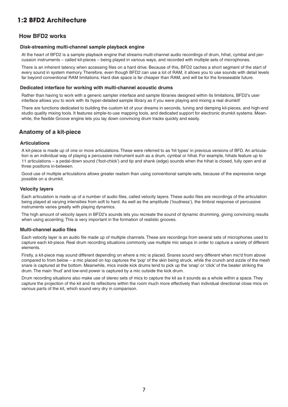 2 bfd2 architecture, How bfd2 works, Anatomy of a kit-piece | FXpansion BFD2 Manual User Manual | Page 7 / 180
