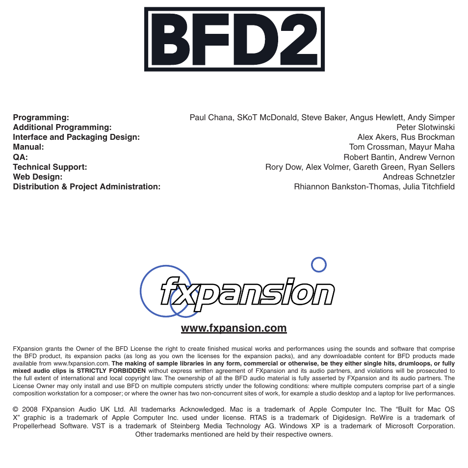 FXpansion BFD2 Expansion Kit User Manual | Page 12 / 12