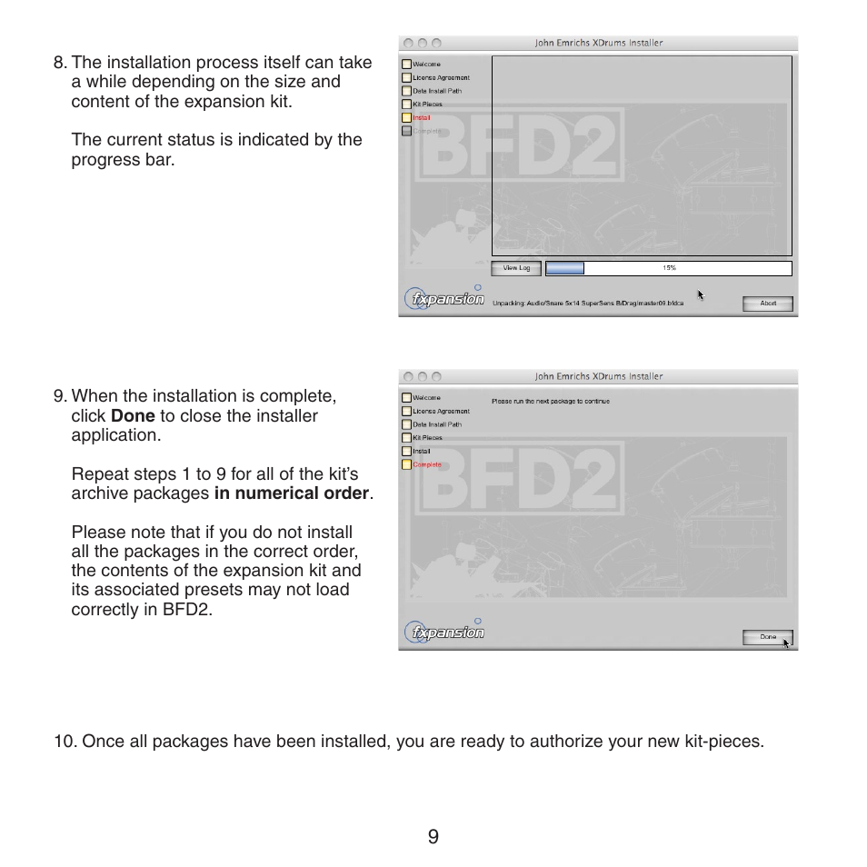 FXpansion BFD2 Expansion Kit User Manual | Page 9 / 12