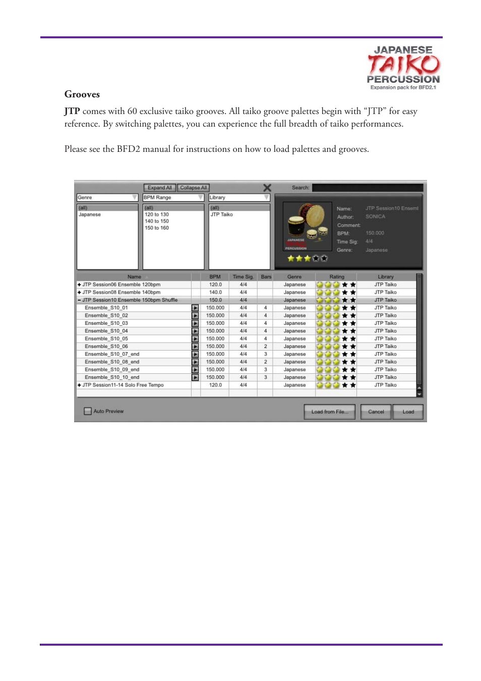 Grooves | FXpansion Japanese Taiko Percussion User Manual | Page 14 / 27