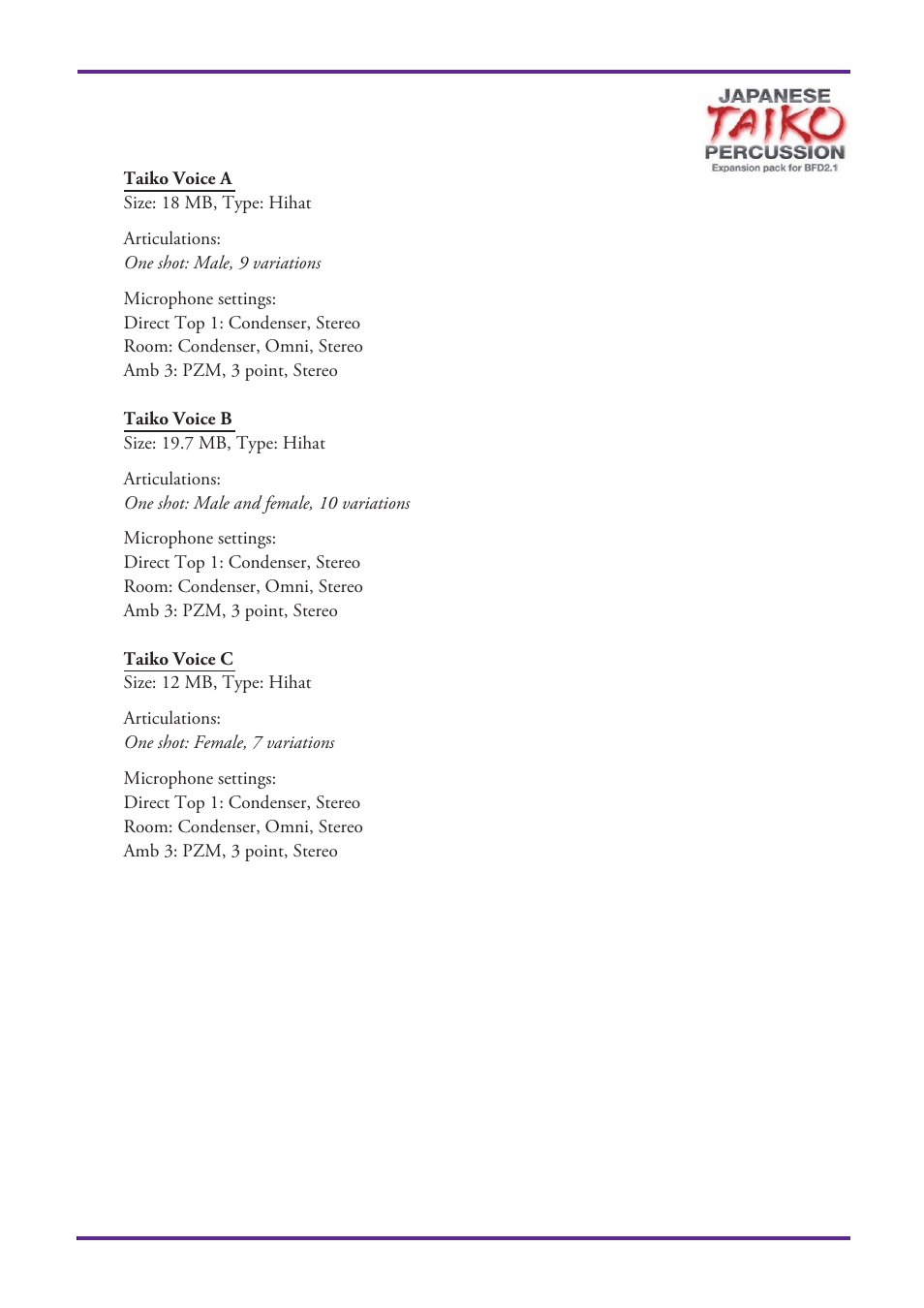 Key map | FXpansion Japanese Taiko Percussion User Manual | Page 19 / 27