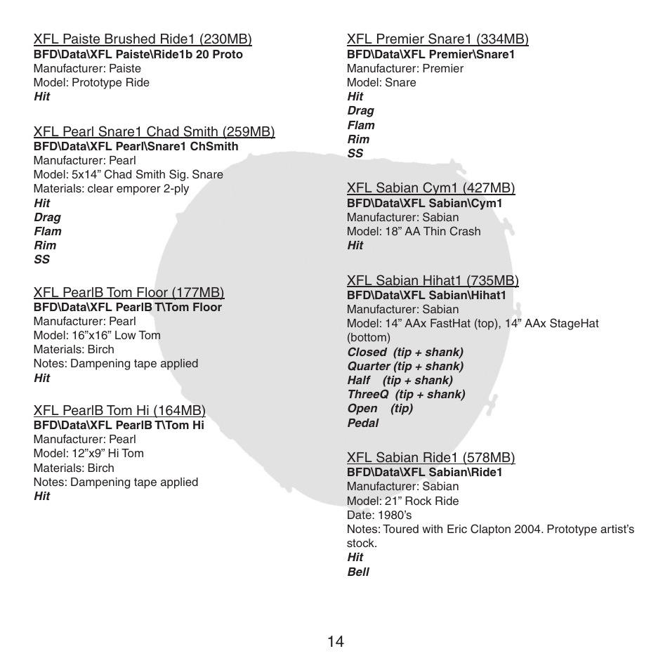 FXpansion BFD XFL User Manual | Page 14 / 16