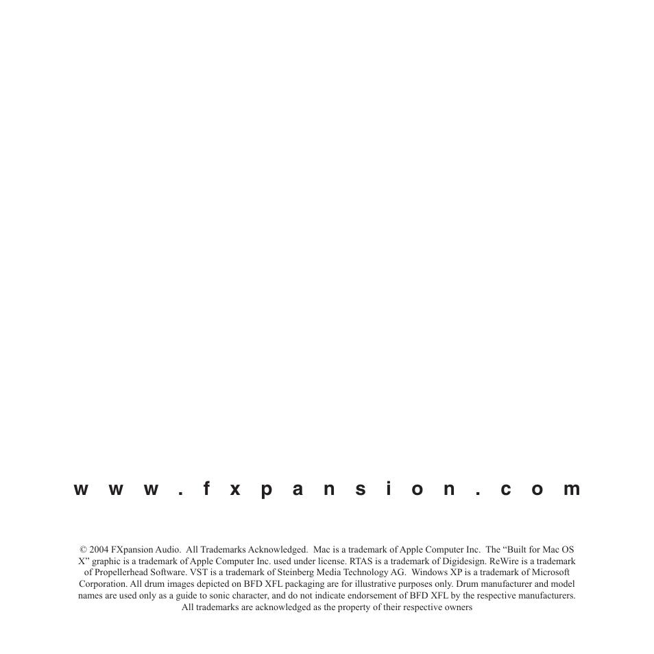 FXpansion BFD XFL User Manual | Page 16 / 16