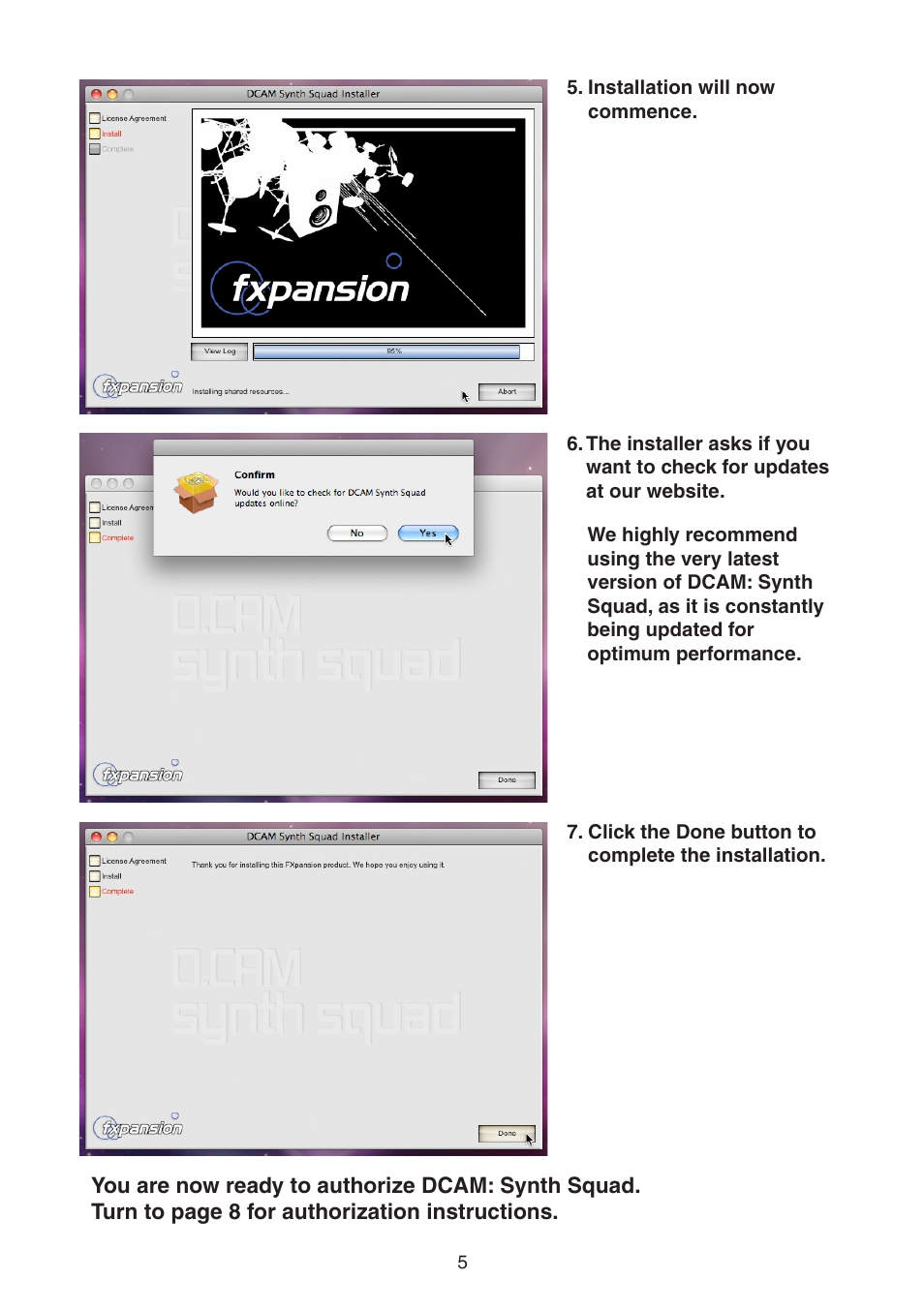 FXpansion DCAM Synth Squad Quick Start Guide User Manual | Page 5 / 46