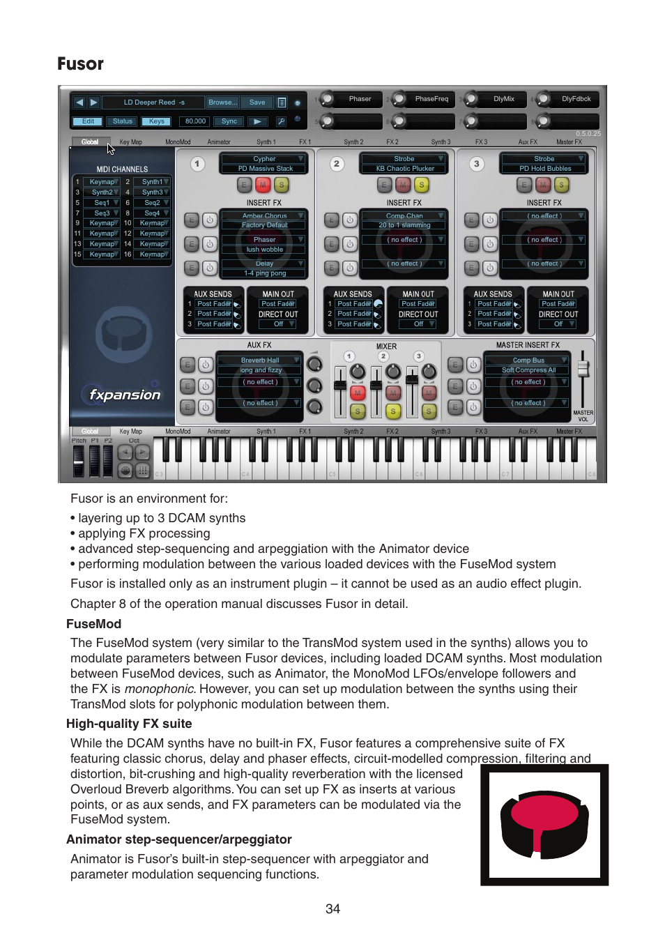 Fusor | FXpansion DCAM Synth Squad Quick Start Guide User Manual | Page 34 / 48
