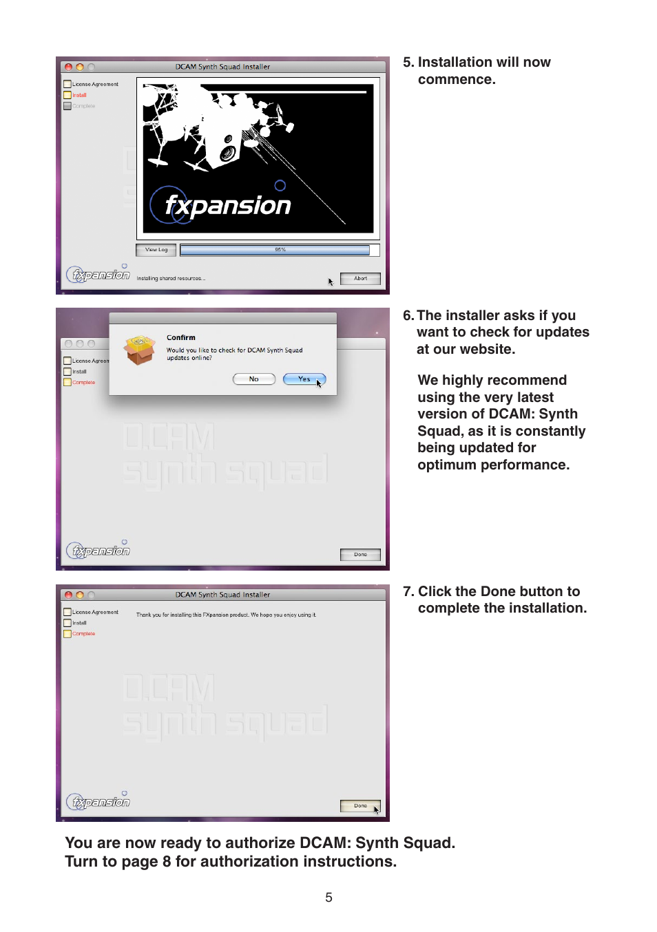 FXpansion DCAM Synth Squad Quick Start Guide User Manual | Page 5 / 48