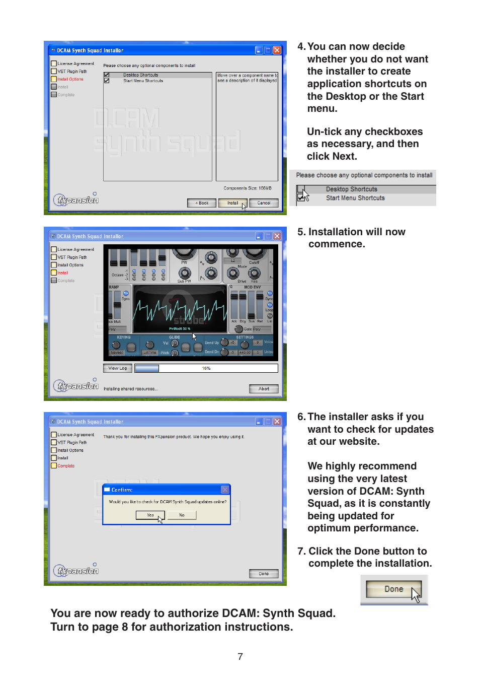 FXpansion DCAM Synth Squad Quick Start Guide User Manual | Page 7 / 48