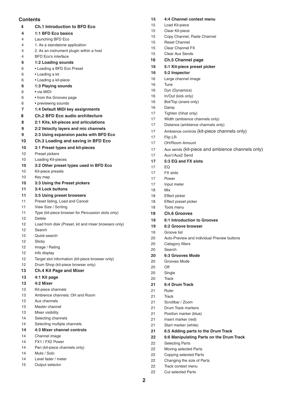 FXpansion BFD Eco User Manual | Page 2 / 36