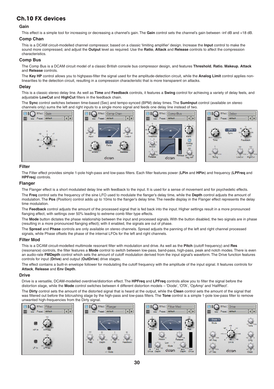 Ch.10 fx devices | FXpansion BFD Eco User Manual | Page 30 / 36