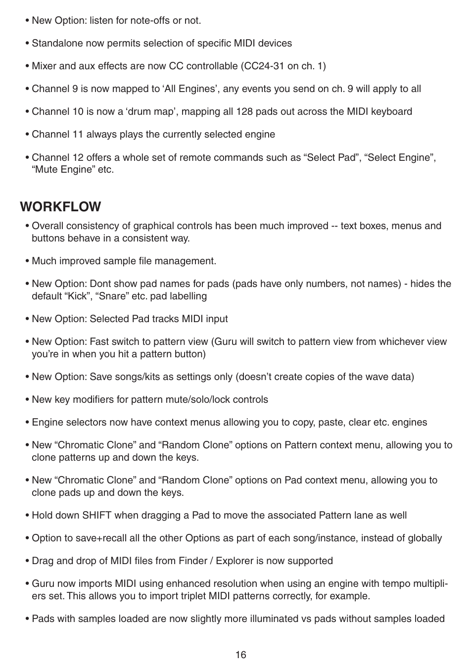 Workflow | FXpansion Guru 1.5 User Manual | Page 16 / 19