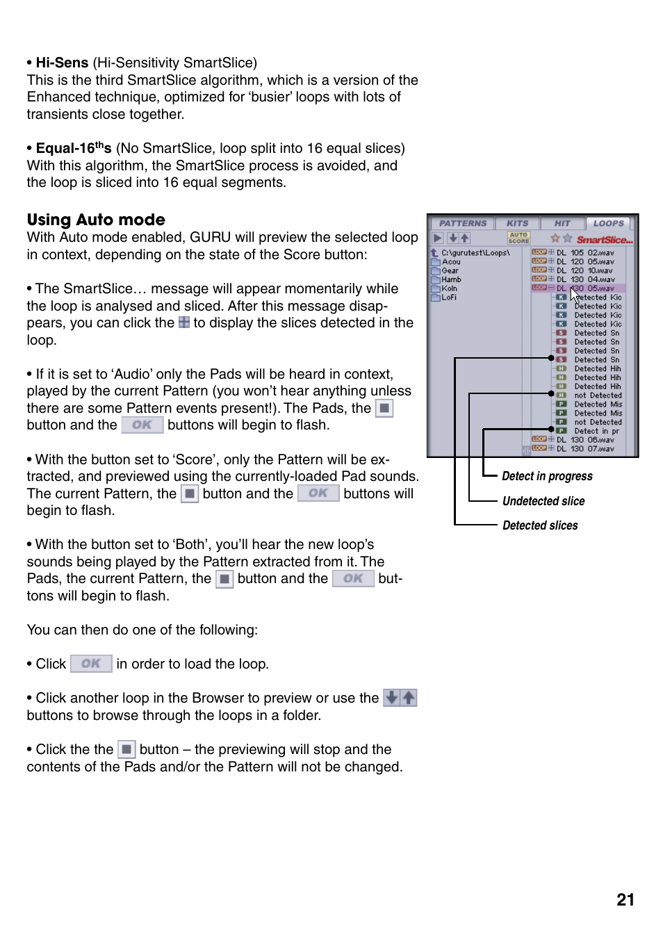 Using auto mode, Using auto mode 21 | FXpansion GURU User Manual | Page 22 / 97