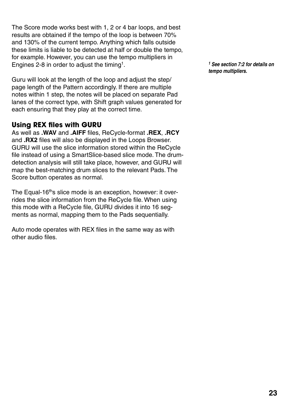 Using rex files with guru, Using rex ﬁles with guru 23 | FXpansion GURU User Manual | Page 24 / 97