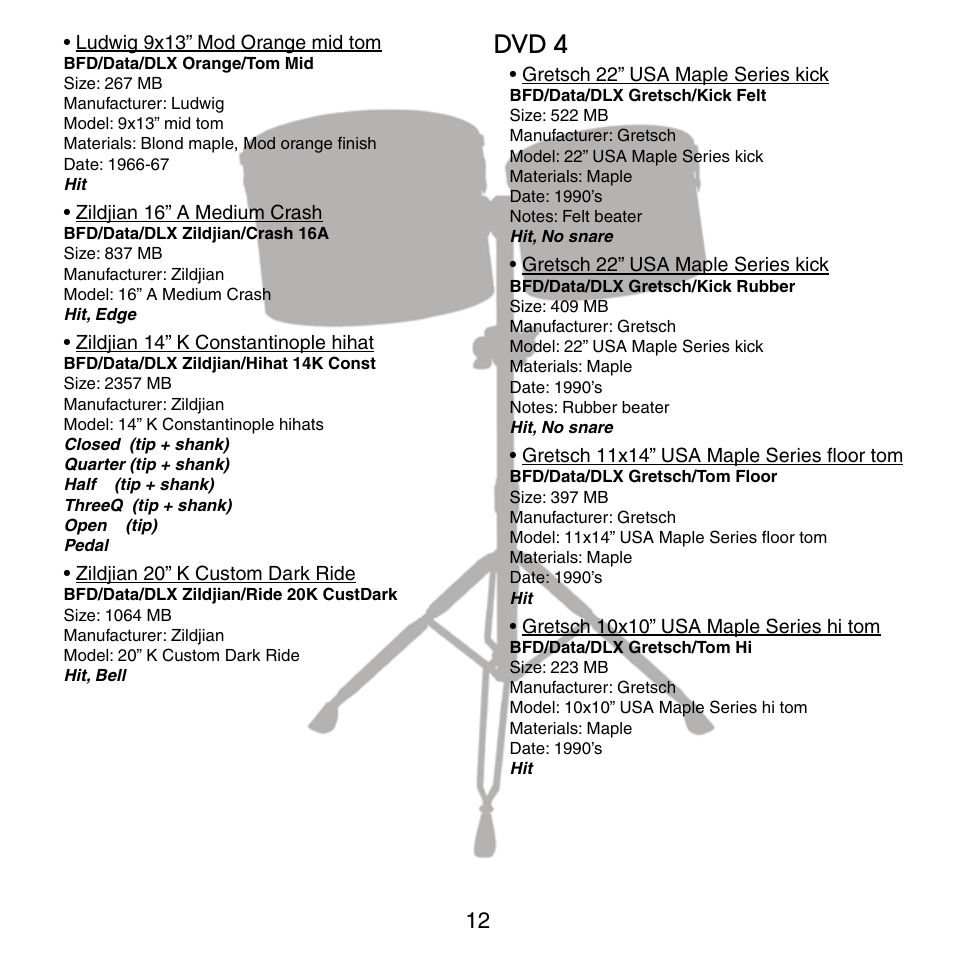 Dvd 4 | FXpansion BFD Deluxe User Manual | Page 12 / 16