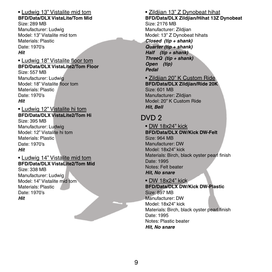 Dvd 2 | FXpansion BFD Deluxe User Manual | Page 9 / 16