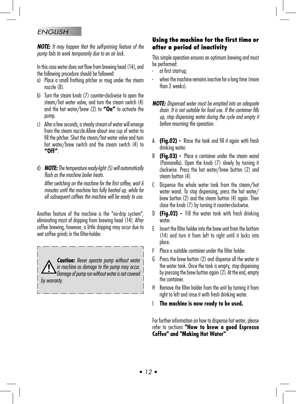 Gaggia Baby User Manual | Page 14 / 78