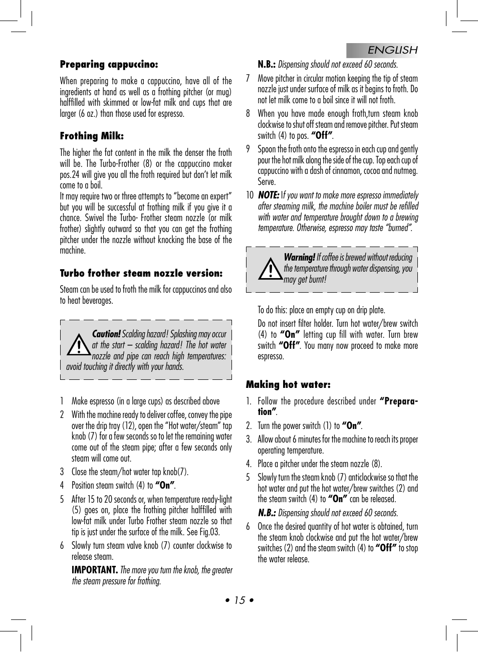 Gaggia Baby User Manual | Page 17 / 78