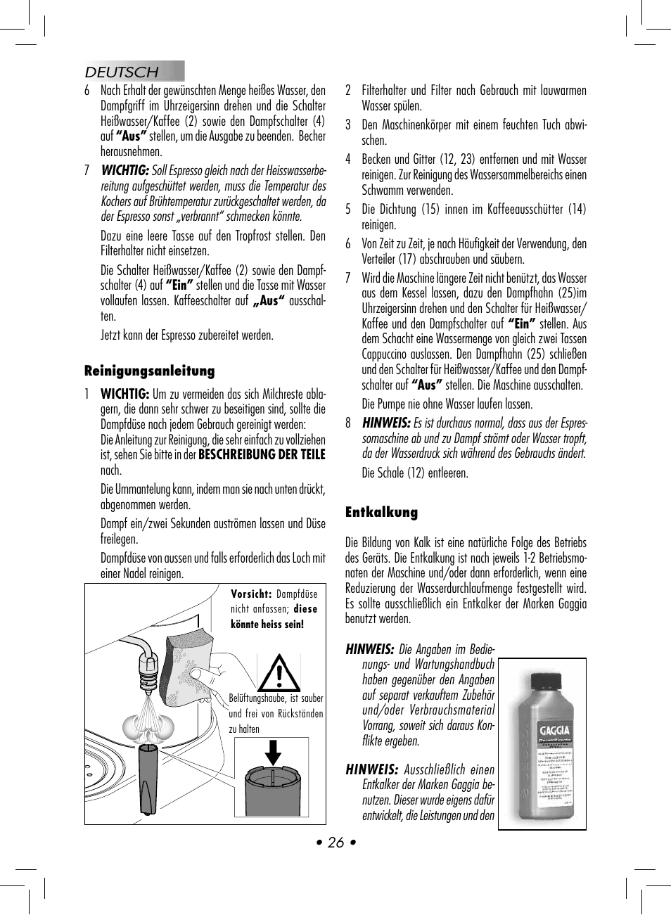 Gaggia Baby User Manual | Page 28 / 78