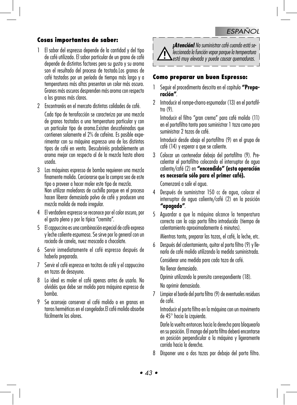 Gaggia Baby User Manual | Page 45 / 78